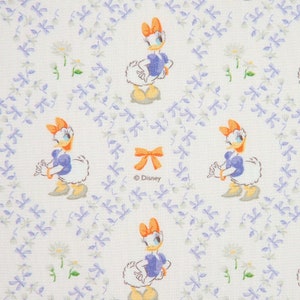 Disney Cotton Fabric by the Yard 44" Wide Schreiner Calender Cartoon Character SG Daisy Duck Character Laceking made in Korea