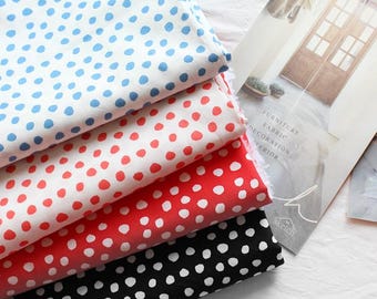 Washed Cotton Fabric, Precut Polka Dot Fabric, Soft Thin Cotton, Cozy Dot Material, Sewing and Craft Supplies, Fabric by Yard Made in Korea