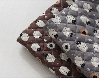 Quilted Cotton Fabric By The Yard 44" BH Nordic Baby Sheep Grey laceking2013 made in Korea
