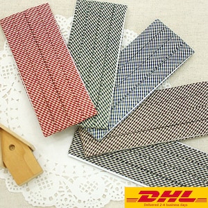 Premium Qualität 3yds Schrägband Country Mini Check Baumwollbesatz 12mm Karo Schrägband Farbe Doppelfalte laceking2013 hergestellt in Korea