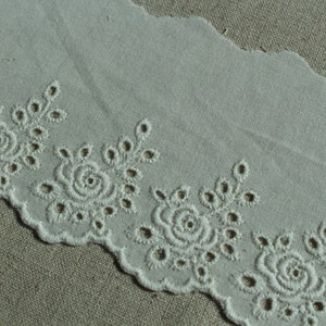 Premium Quality 14Yds Broderie Anglaise cotton eyelet lace trim 2.87 cm YH1553 laceking2013 made in Korea image 9
