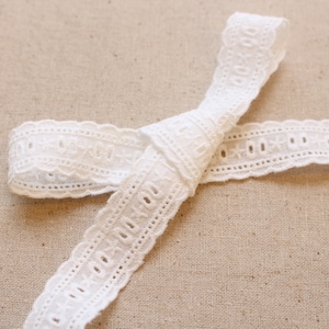 Premium Quality 14Yds Broderie Anglaise cotton vintage wedding ribbon eyelet  lace trim 0.7"(1.8cm) YH1219 laceking2013 made in Korea