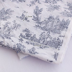 Premium Quality Linen Fabric by the yard Vintage Fabric 6 Color Chinoiserie Pattern 55 Cozy Romance Famous Painting Fabric made in Korea image 9