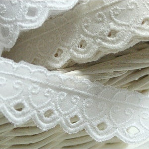 Premium Quality 10 + free 4yds Broderie Anglaise wedding vintage Eyelet lace trim 0.9"(2.5cm) YH577 laceking2013 made in Korea