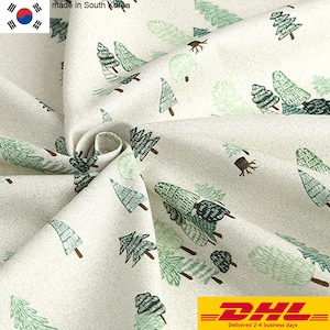 Tessuto di cotone di qualità premium, tessuto a forma di foresta, al metro, larghezza 44", SY, piccola foresta, prodotto in Corea