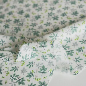 140 Cotton Fabric Leaf Pattern by the yards 44&quot; Cozy Healing Story Leaf Pattern