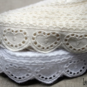 Premium Quality 14Yds Broderie Anglaise cotton eyelet lace trim 1.1"(2.5cm) YH1222 laceking2013 made in Korea
