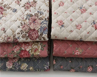 Premium Quality Quilted Cotton Fabric By The Yard Antique Rose Flower 44" Wide lacemaking2013 made in Korea one-Sided