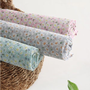 Premium Quality Cotton Fabric Flower Pattern by the yards 63&quot; Cozy White Dandelion made in Korea