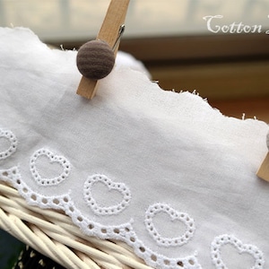 14Yds Broderie Anglaise cotton eyelet lace trim 2.4"(6cm) YH1445 white laceking2013 made in Korea