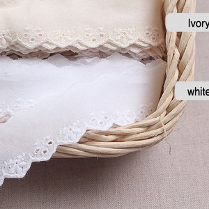 Premium Quality 10 + free 4yds Broderie Anglaise wedding vintage Eyelet lace trim 2.5cm YH1185 laceking2013 made in Korea