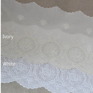 Premium Quality 1yard Broderie Anglaise Eyelet Cotton lace trim 8.5"(21.5cm) YH1487 laceking2013 made in Korea