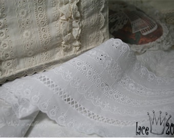 Premium Quality 1Yds Broderie Anglaise cotton vintage eyelet lace trim 5.1"(13cm) YH COTTON-SERIES laceking2013 made in Korea