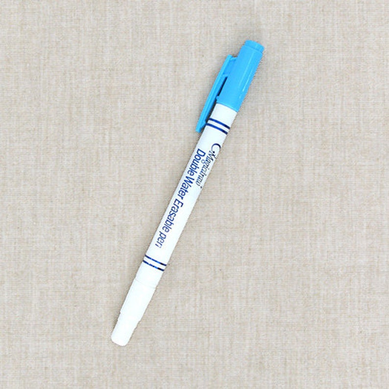 Premium Quality Twin Water Erasable Fabric Pen Soluble Fabric Chalk Pencil Pen Chalk for Cloth & Fabrics Sewing Laceking2013 image 1