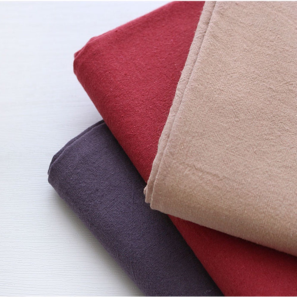 100% Washed linen fabric Solid 3color by the Yard 60" Wide cozy linen solid