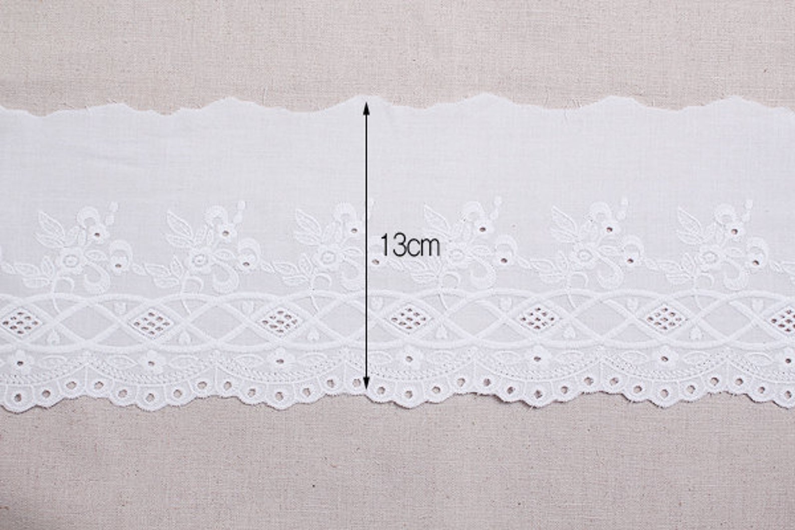1Yds Embroidery scalloped cotton eyelet lace White 5 Etsy