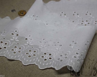 10 + free 4yds Broderie Anglaise Eyelet lace trim  3.7"(9.5cm) White YH637 laceking2013