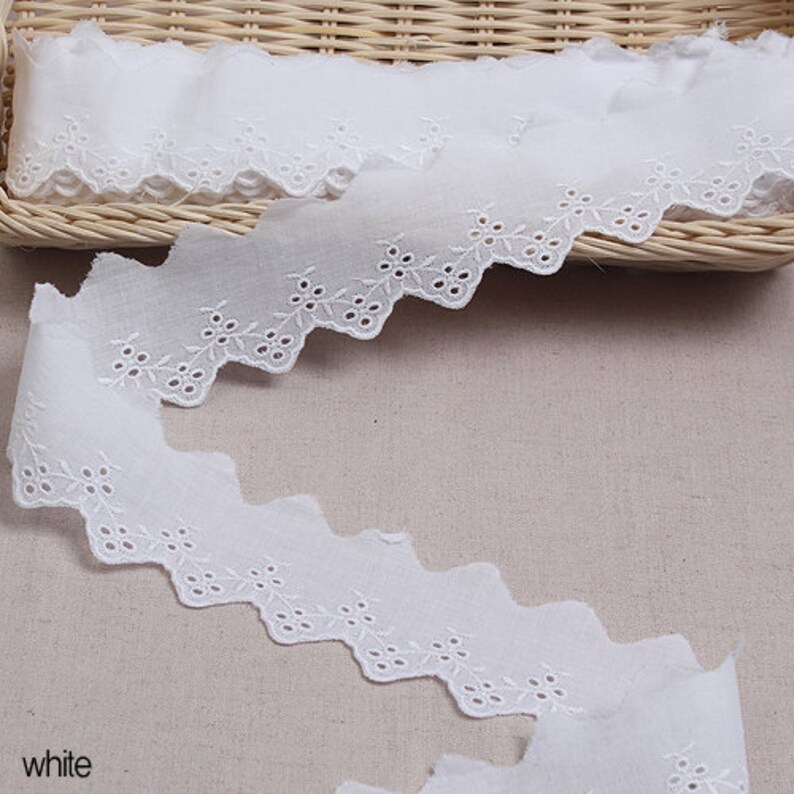14yds Broderie Anglaise Eyelet Cotton Lace Trim Etsy
