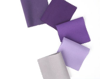 Purple Combed Cotton Fabric by the Yard, Plum Violet Lavender and Lilac Solid Colors, Premium Korean Fabric, 44 Inches Wide