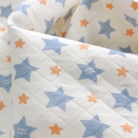  Quilted Cotton Knit Star Fabric by The Yard 145cm Wide MR Winky  Star : Everything Else