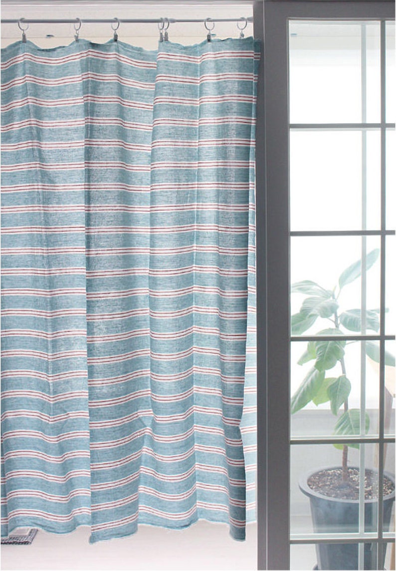 Premium Quality Cotton & Linen Mixture Stripe Fabric by the yard 55 wide Cozy Simple Stripe made in Korea image 10