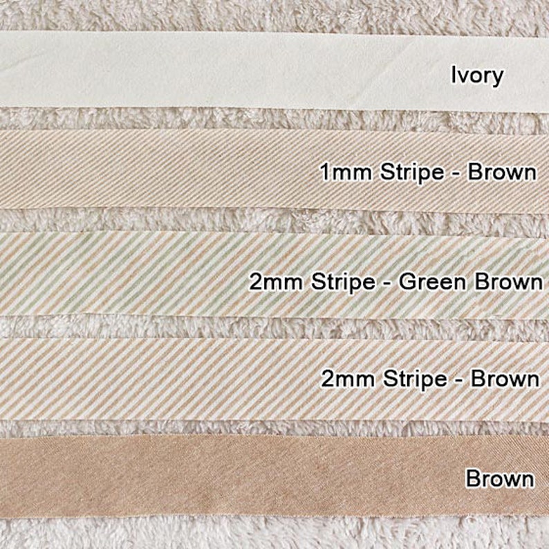 10yds Bias Tape Madeleine Organic Cotton trim 40mm Stripe bias single fold image 3