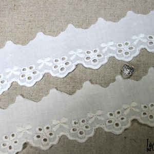 Premium Quality 14Yds Broderie Anglaise Vintage wedding cotton eyelet lace trim 1.5"(4 cm) YH655 laceking2013 made in Korea