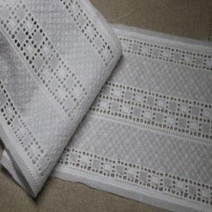 1yard Broderie vintage eyelet cotton lace trim 5.313.5cm White sh21 laceking image 4