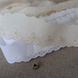 Premium Quality 14Yds Broderie Anglaise cotton eyelet lace trim 4cm(1.6") YH921 laceking2013 made in Korea