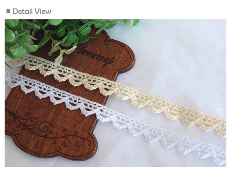 3Yds Crochet ribbon Vintage Style wedding Cotton lace trim 0.30.8cm YH054 laceking2013 image 4
