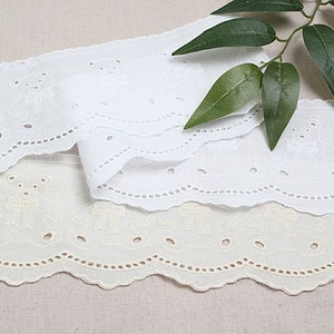 Premium Quality 14Yds Broderie Anglaise cotton eyelet lace trim 3.9"(10cm) YH gom laceking2013 made in Korea