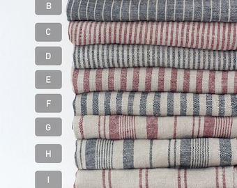Premium Quality Linen Fabric by the half yard Stripe Fabric 44&quot; wide AS Kitchen Stripe made in Korea