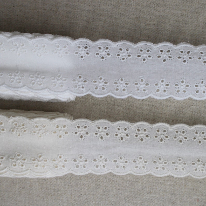 14Yds Broderie Anglaise cotton eyelet lace trim 2.8/" YH865 laceking2013 7cm