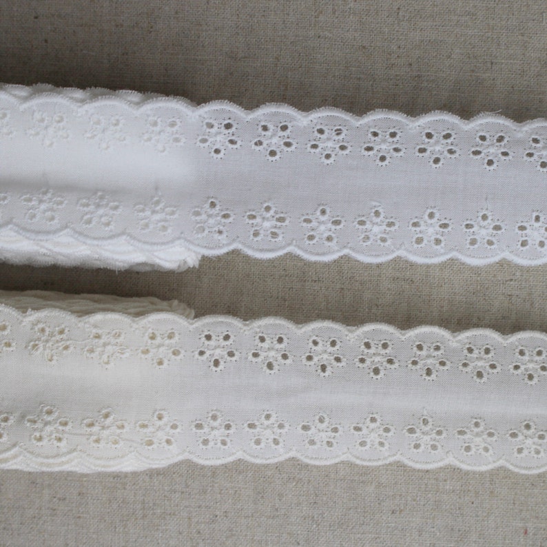 Premium Quality 14Yds Broderie Anglaise cotton eyelet lace trim 3.5cm1.4 YH1538 laceking2013 made in Korea image 1