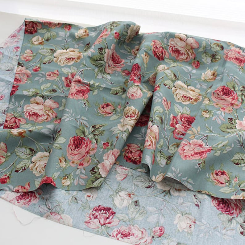 Cotton Fabric Flower Pattern by the Yards 44 Cozy Big Etsy