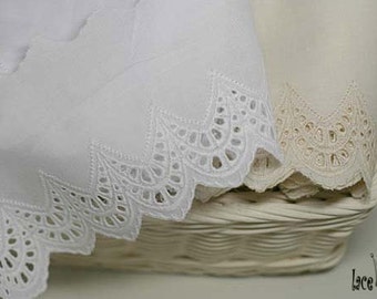 Premium Quality 14YDS Broderie Anglaise Vintage wedding cotton eyelet lace trim 3.5"(9cm) YH1327 laceking2013 made in Korea