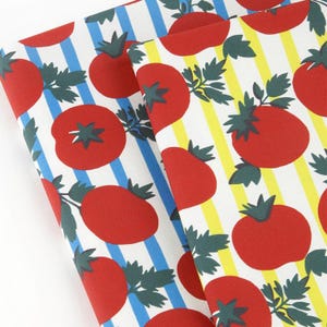 Tomato Cotton Fabric by the Yard, Bold Food Print, 42" Wide, 2 Colors laceking2013 sy
