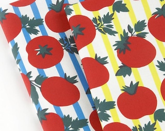 Tomato Cotton Fabric by the Yard, Bold Food Print, 42" Wide, 2 Colors laceking2013 sy