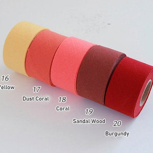 10 Yards Linen Cotton Bias Tape Roll, 40mm Flat Single Fold Solid Color Trim for Sewing Binding Quilt Apparel, Korean Bias Tape image 7