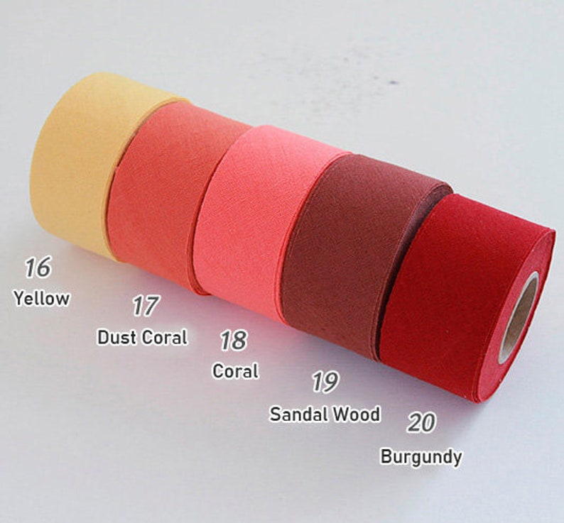 10 Yards Linen Cotton Bias Tape Roll, 40mm Flat Single Fold Solid Color Trim for Sewing Binding Quilt Apparel, Korean Bias Tape image 7