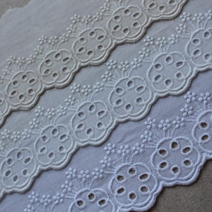 Premium Quality 14Yds Broderie Anglaise cotton eyelet lace trim 8cm YH1554 laceking2013 made in Korea