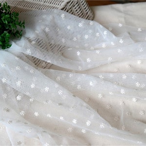 Premium Quality 1y Embroidery mesh Broderie Anglaise Eyelet Lace Trim yh1461-1 wide 17"(42cm) Ivory laceking2013 made in Korea