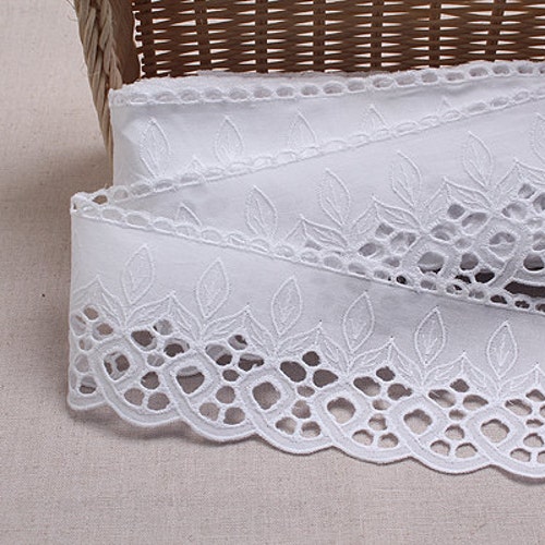 Embroidered Eyelet Cotton Lace Embroidery Scalloped Cotton - Etsy