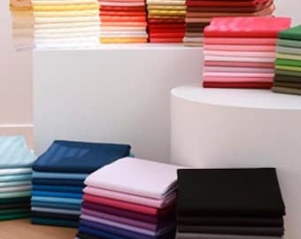 Organic Solid Cotton Fabric by the Yard, 100 Color Options, 44" Wide Korean Cotton for Quilting, Baby Clothes and Sewing