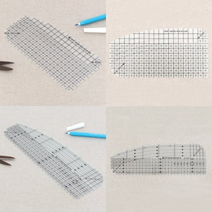 Premium Quality Heat Iron Ruler 20cm / 30cm Hot Hemmer Craft DIY Sewing Tools Ironing Acrylic Ruler Patchwork Measuring made in korea