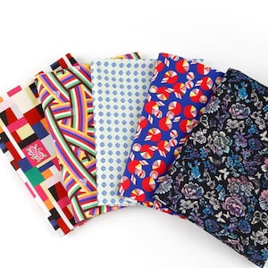 Korean Traditional Cotton Fabric, 5 Colorful Geometric & Floral Prints, 100% Cotton 20s, 44" Wide, Sewing Quilting Fabric laceking2013