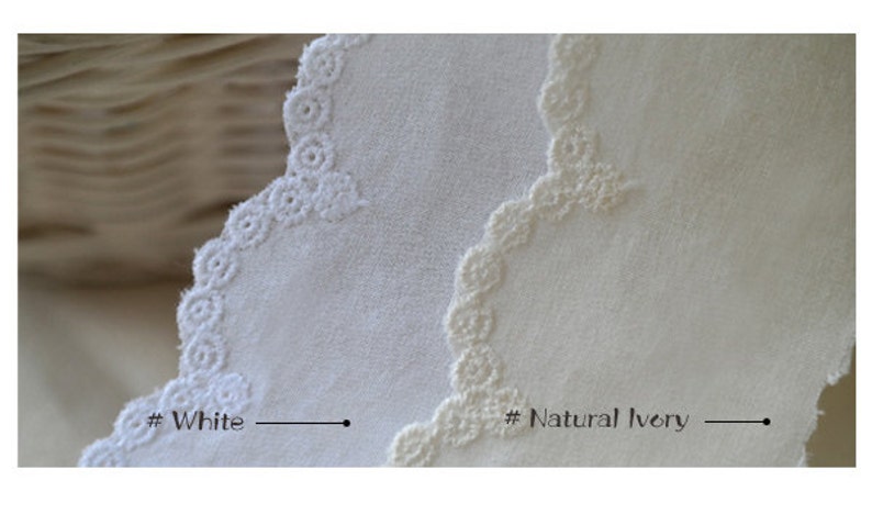 1yds vintage wedding Broderie Anglaise eyelet lace Cotton lace trim 1.74.3cm white YH1464 laceking2013 image 3