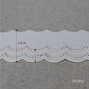 14Yds Embroidery scalloped cotton eyelet lace trim 2.4 YH1423 laceking2013 image 3