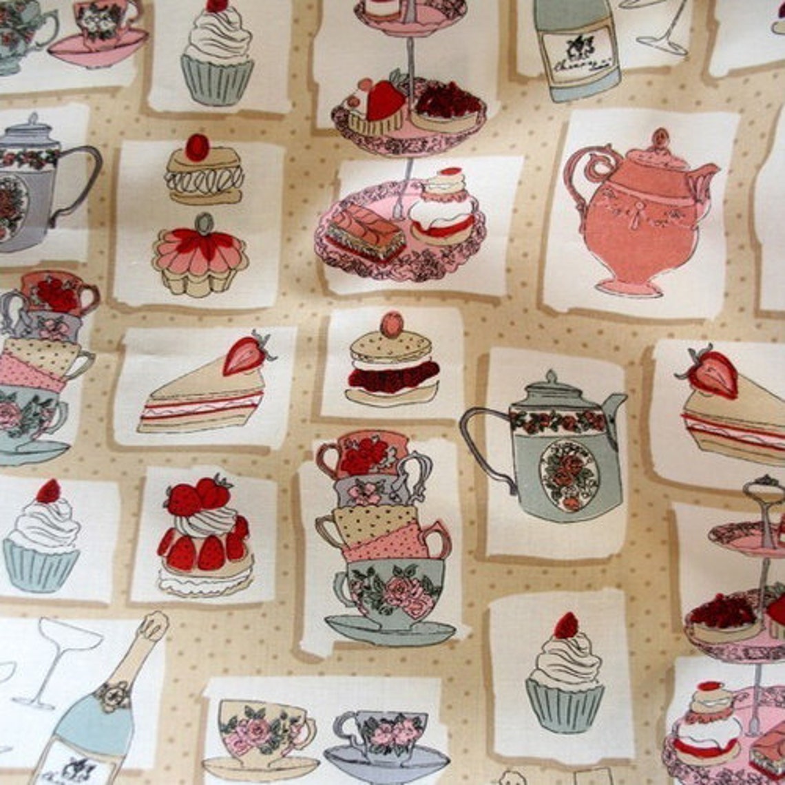 Cotton Fabric Food/Kitchen Theme Fabric by the Yard 44 Etsy