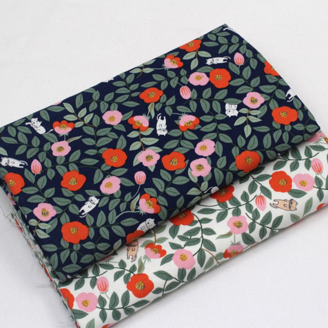 [DEADSTOCK] Cotton Oxford Print Fabric - Feathers